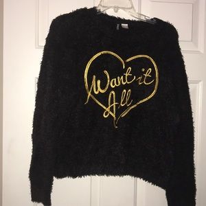 Women’s H&M Black Fuzzy Sweater Size M